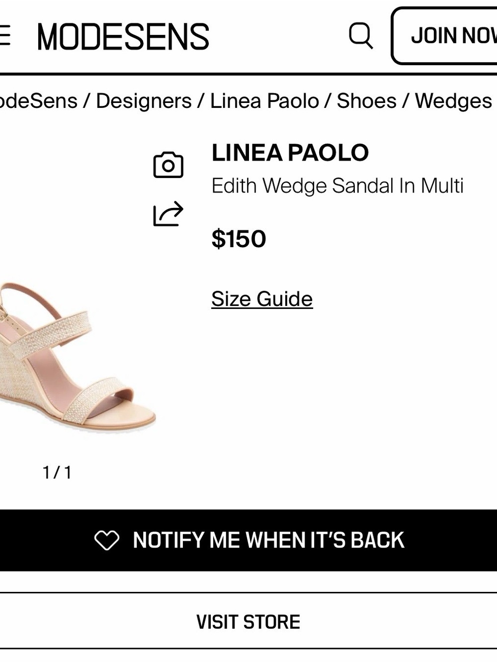 Linea Paolo Edith Wedge Sandal in
